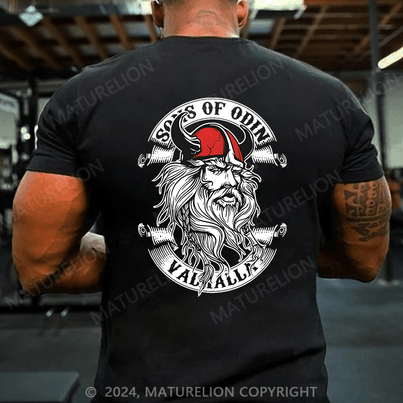 Maturelion Christmas T-Shirt Norse Mythology Face Viking Design Viking T-Shirt