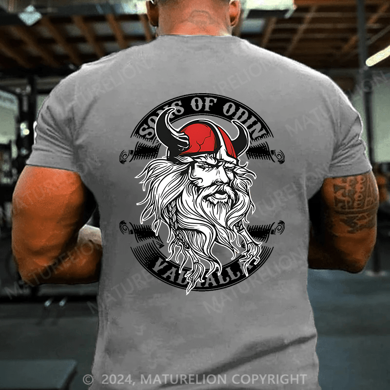 Maturelion Christmas T-Shirt Norse Mythology Face Viking Design Viking T-Shirt