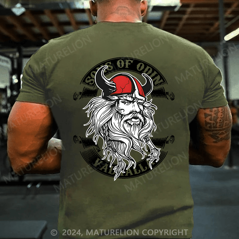 Maturelion Christmas T-Shirt Norse Mythology Face Viking Design Viking T-Shirt