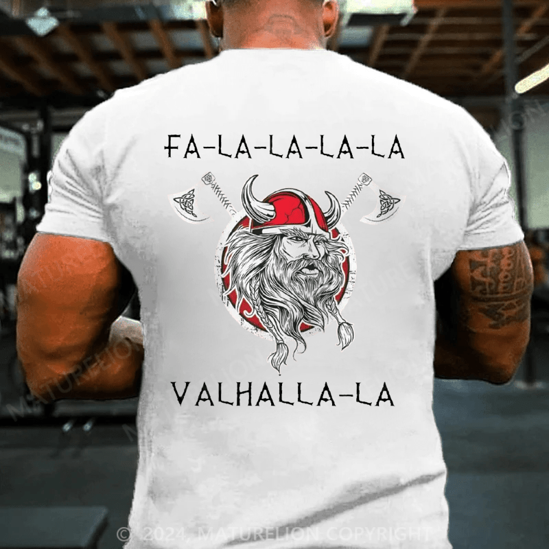Maturelion Christmas T-Shirt Fa-la-la-la Valhalla Ugly Christmas Viking Norse Xmas Nordic Shirt