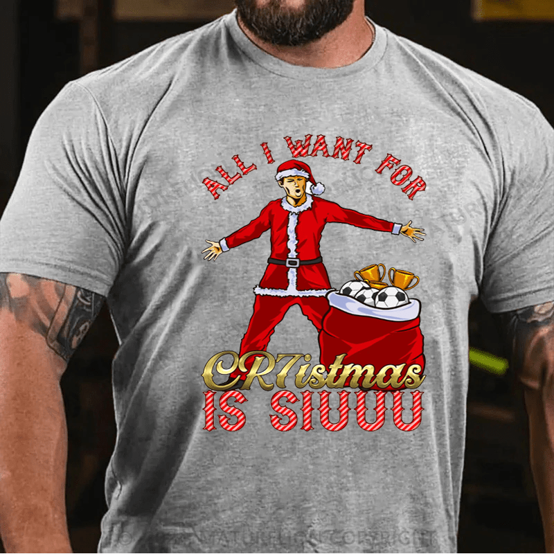 Maturelion Christmas T-Shirt Funny All I Want for Christmas is SIUUU Ronaldo t-shirt