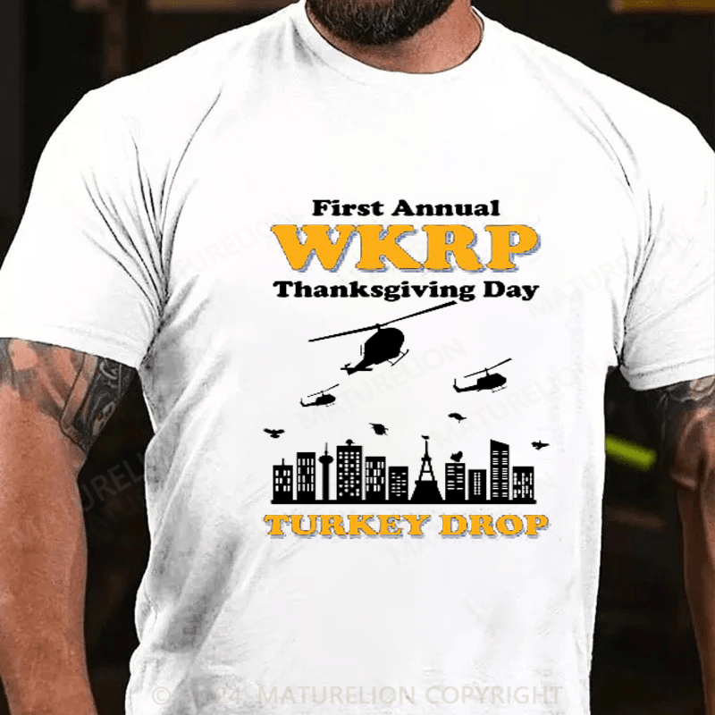 Maturelion Men's T-Shirt WKRP Turkey Dropt T-Shirt