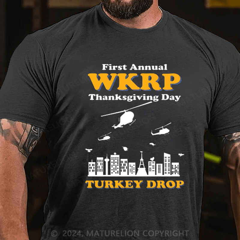 Maturelion Men's T-Shirt WKRP Turkey Dropt T-Shirt