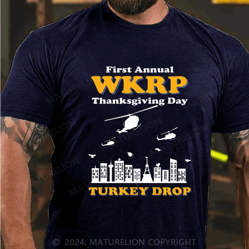 Maturelion Men's T-Shirt WKRP Turkey Dropt T-Shirt