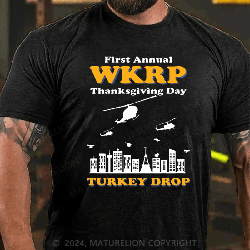 Maturelion Men's T-Shirt WKRP Turkey Dropt T-Shirt