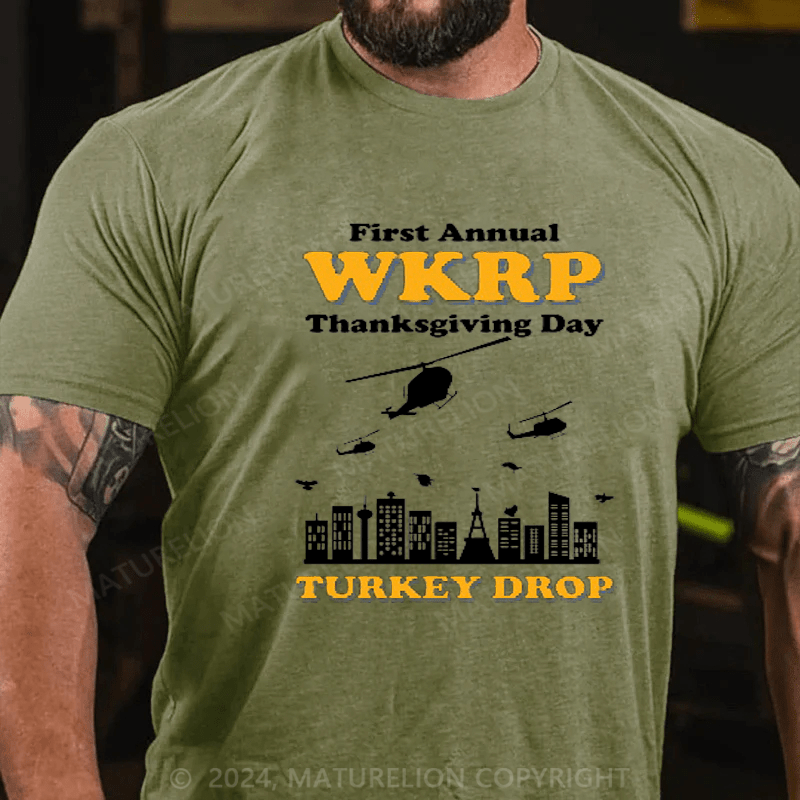 Maturelion Men's T-Shirt WKRP Turkey Dropt T-Shirt