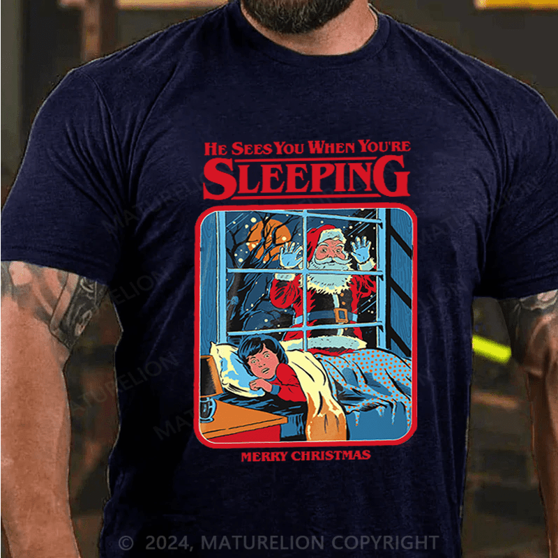 Maturelion Christmas T-Shirt Steven Rhodes He Sees You T-Shirt