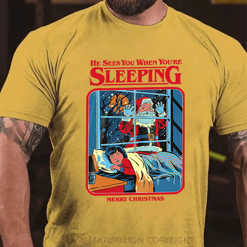 Maturelion Christmas T-Shirt Steven Rhodes He Sees You T-Shirt