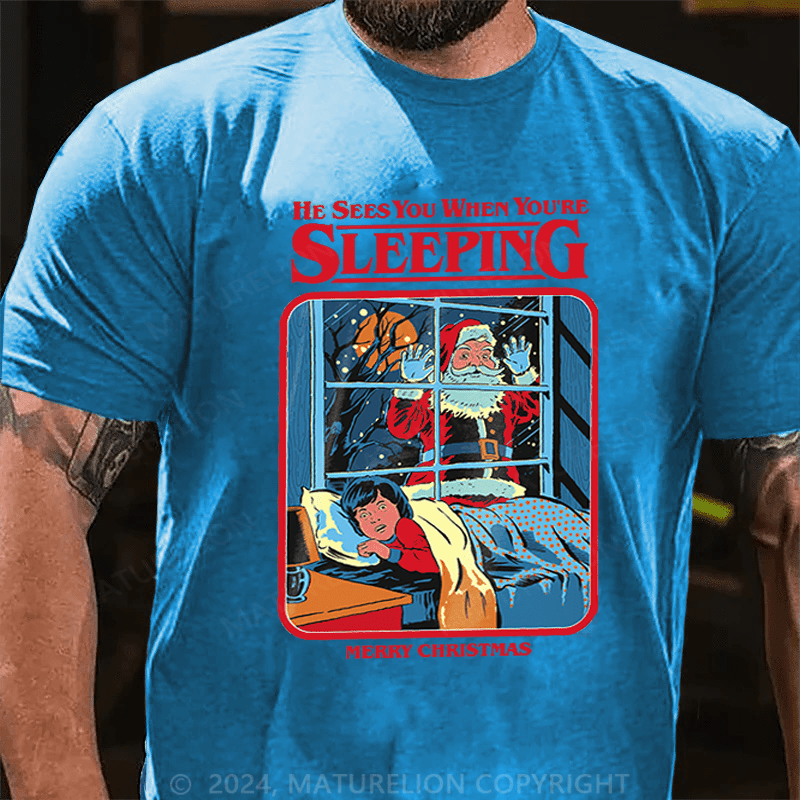 Maturelion Christmas T-Shirt Steven Rhodes He Sees You T-Shirt