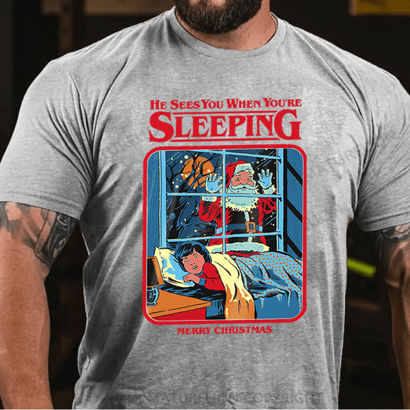 Maturelion Christmas T-Shirt Steven Rhodes He Sees You T-Shirt