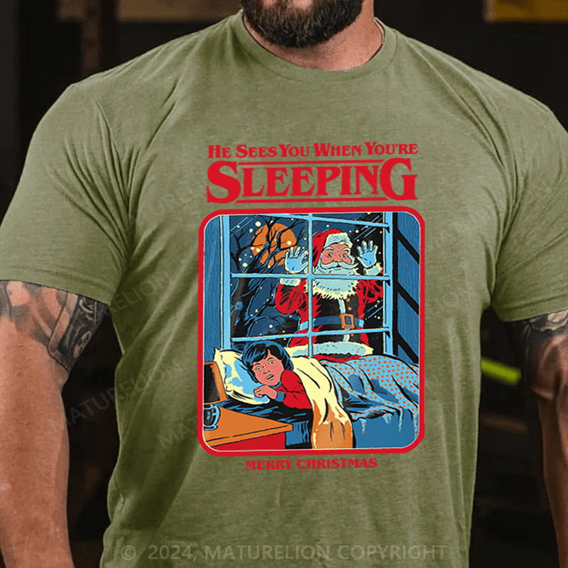 Maturelion Christmas T-Shirt Steven Rhodes He Sees You T-Shirt