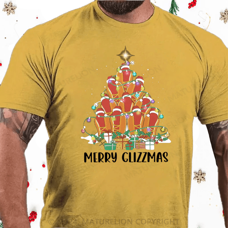 Maturelion Christmas T-Shirt Funny Hotdog Christmas Tree T-Shirt