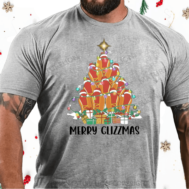 Maturelion Christmas T-Shirt Funny Hotdog Christmas Tree T-Shirt