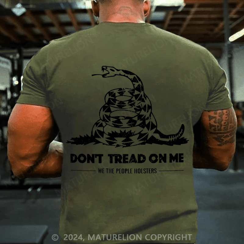 Maturelion Men's T-Shirt Dont Tread On Me Gadsden Flag Short Sleeve Shirt