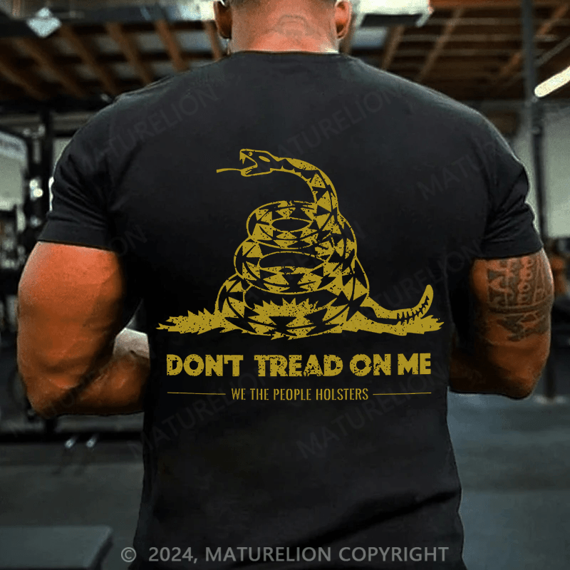 Maturelion Men's T-Shirt Dont Tread On Me Gadsden Flag Short Sleeve Shirt
