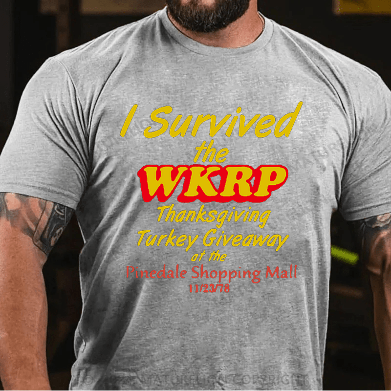 Maturelion Thanksgiving T-Shirt First Annual WKRP Turkey Drop With Les Nessman November 22 1978 T-Shirt