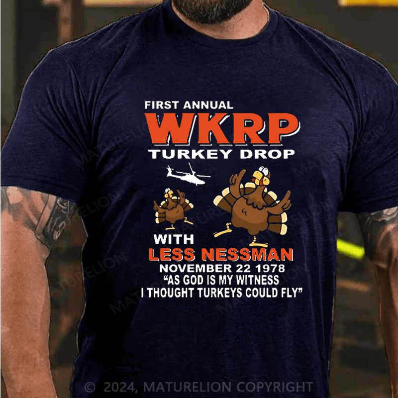 Maturelion Thanksgiving T-Shirt I Survived The Wkrp Thanksgiving Turkey Giveaway At The Pinedale Shopping Mall T-Shirt