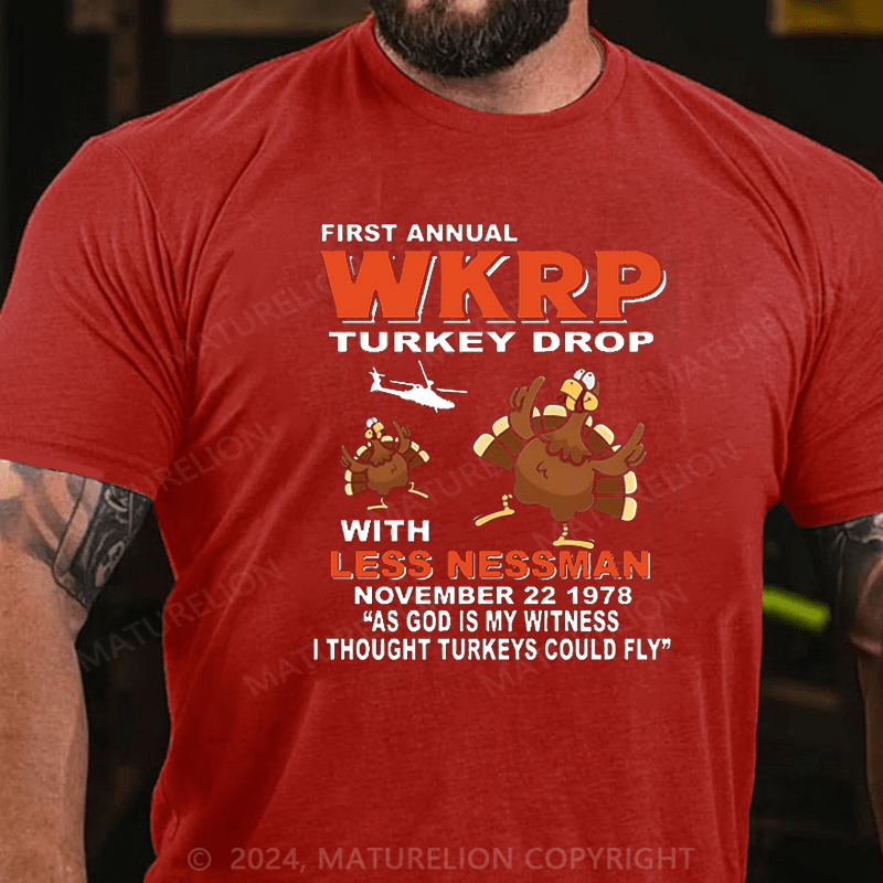Maturelion Thanksgiving T-Shirt I Survived The Wkrp Thanksgiving Turkey Giveaway At The Pinedale Shopping Mall T-Shirt