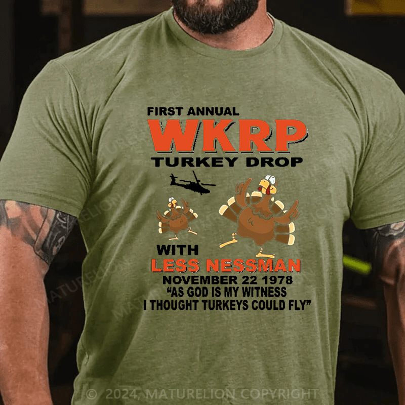 Maturelion Thanksgiving T-Shirt I Survived The Wkrp Thanksgiving Turkey Giveaway At The Pinedale Shopping Mall T-Shirt