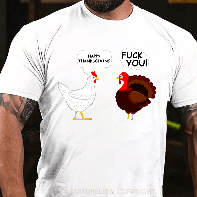 Maturelion Thanksgiving T-Shirt Funny Thanksgiving I Heart Thicc Thighs T-Shirt