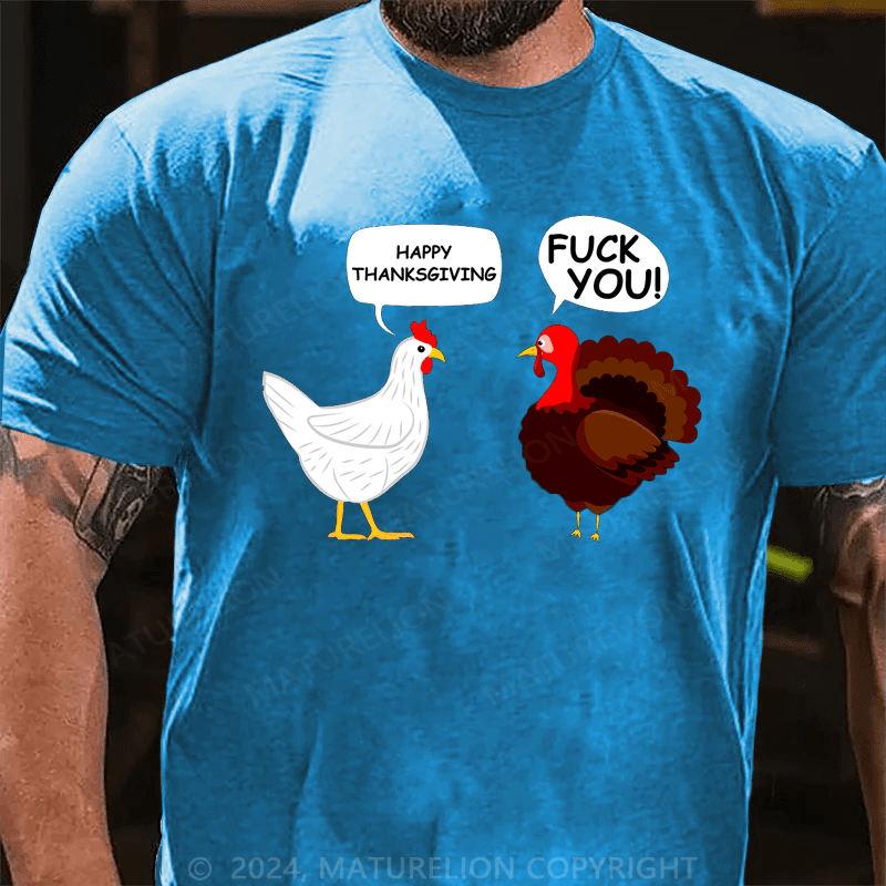 Maturelion Thanksgiving T-Shirt Funny Thanksgiving I Heart Thicc Thighs T-Shirt