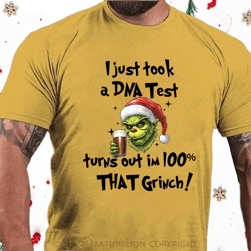 Maturelion Christmas T-Shirt Santa Grinch I just took a DNA test turns out I’m a 100n that Grinch T-shirt