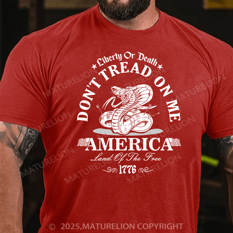 Maturelion Men's T-shirt Don't Tread on me, Liberty or Death T-shirt