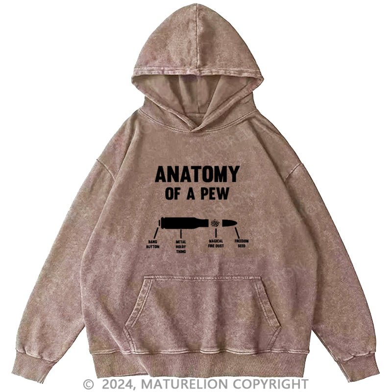 Maturelion Anatomy Of A Pew DTG Printing Washed Hoodie
