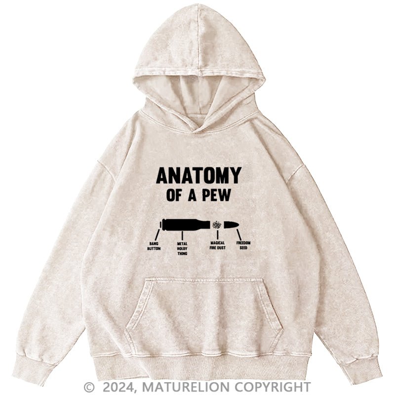 Maturelion Anatomy Of A Pew DTG Printing Washed Hoodie