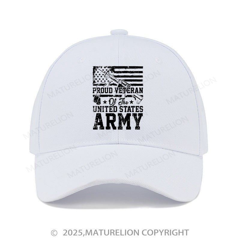 Maturelion Baseball Cap Proud Veteran Of The U. S. Army Cap (Free Customization)