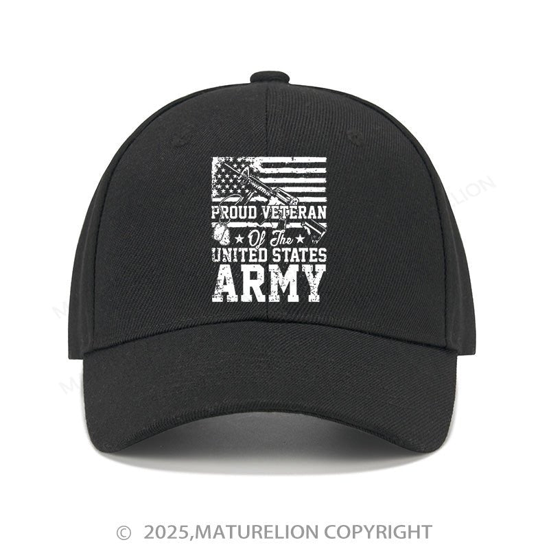 Maturelion Baseball Cap Proud Veteran Of The U. S. Army Cap (Free Customization)