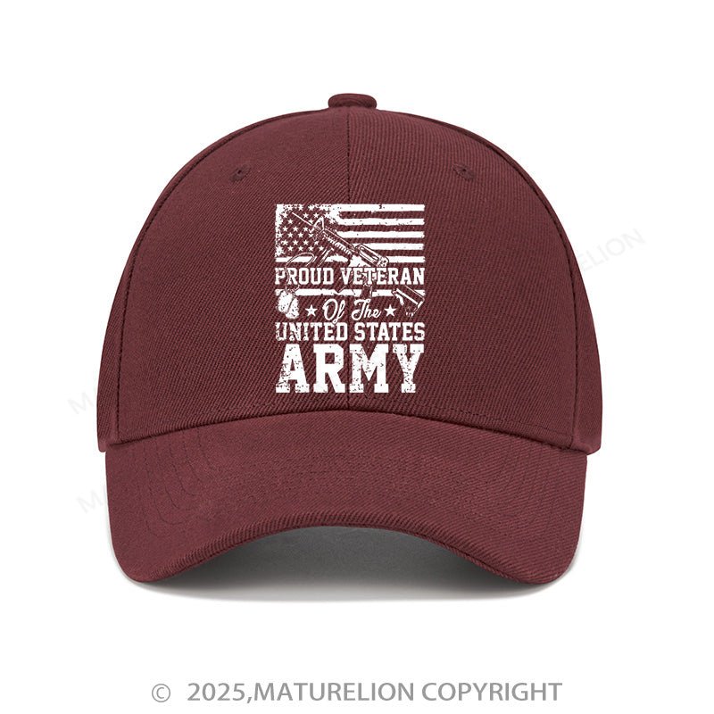 Maturelion Baseball Cap Proud Veteran Of The U. S. Army Cap (Free Customization)