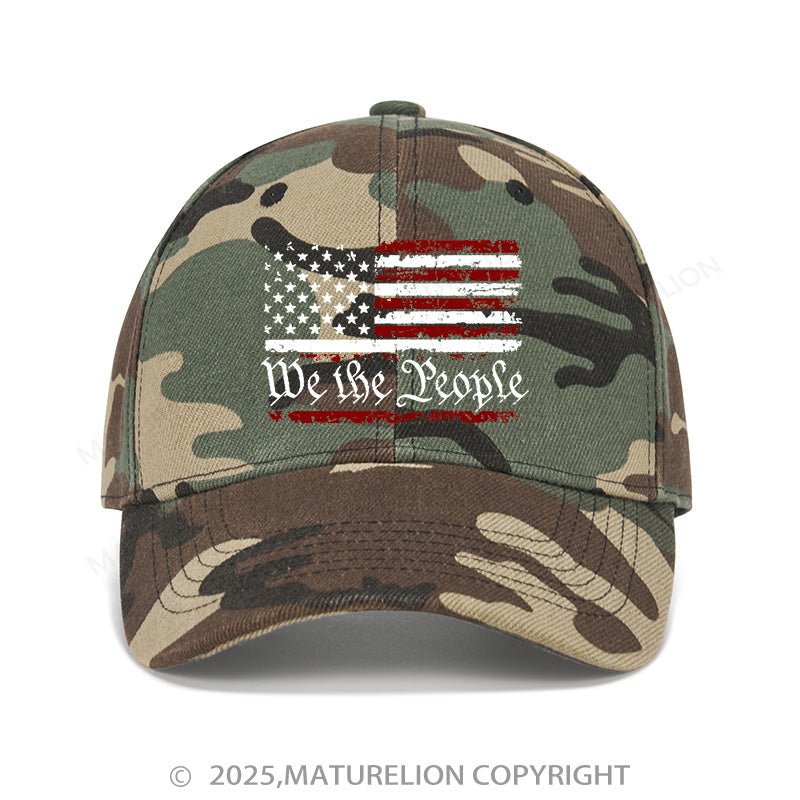 Maturelion Baseball Cap We The People American Flag Cap (Free Customization)