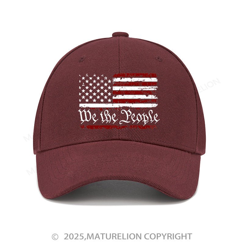 Maturelion Baseball Cap We The People American Flag Cap (Free Customization)