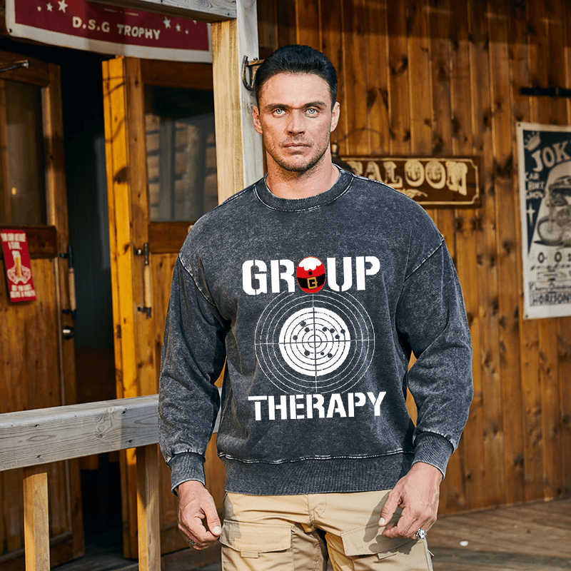Maturelion Christmas Sweatshirt Group Therapy Custom Washed Sweatshirt