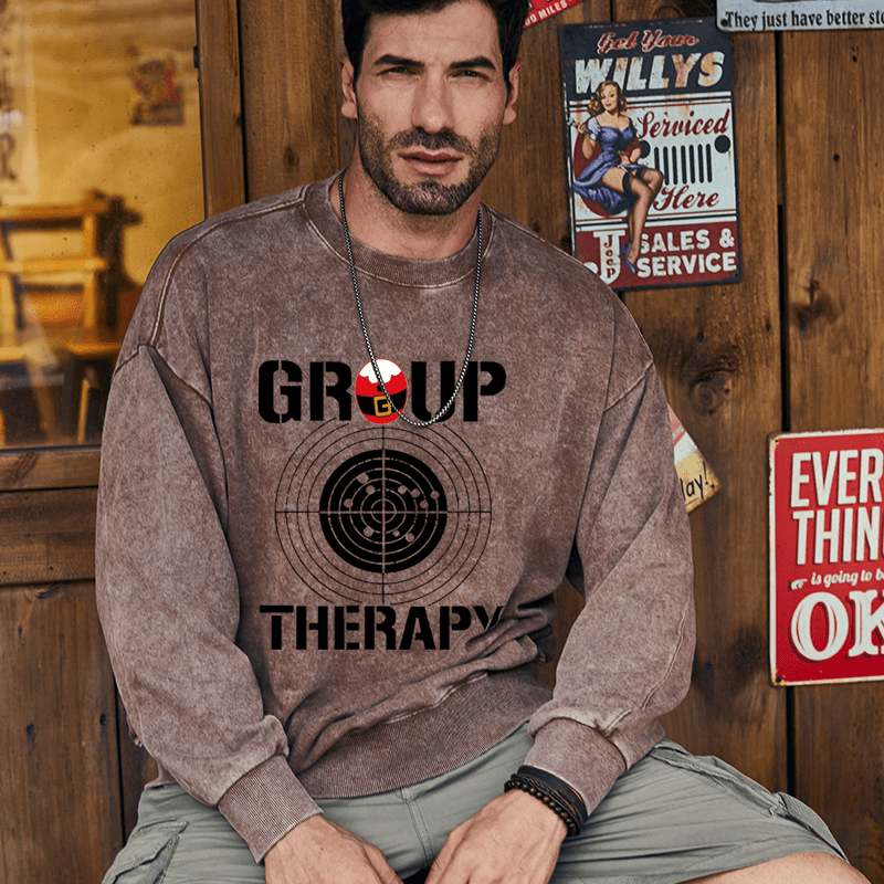 Maturelion Christmas Sweatshirt Group Therapy Custom Washed Sweatshirt