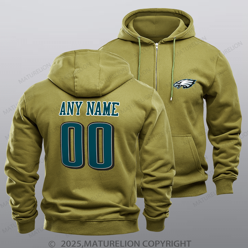 Maturelion Eagles Nfl Custom Zipper Hoodie