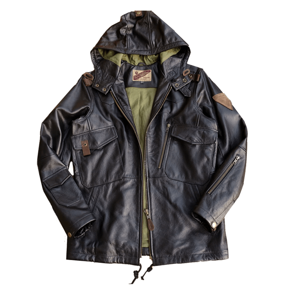 Maturelion Fashion Motorcycle Biker Genuine Men's Leather Jacket