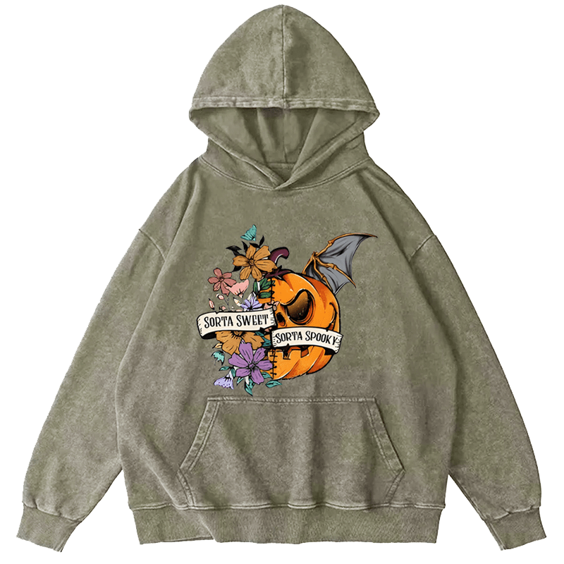 Maturelion Halloween Halloween Washed Hoodie