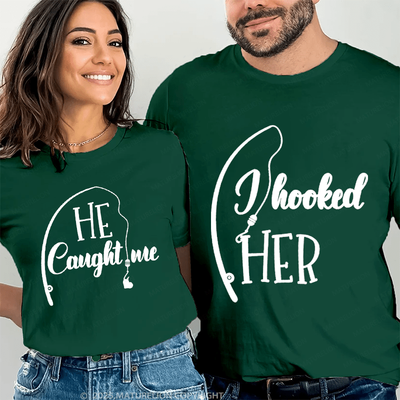 Maturelion Looked Her & He Caught Me Couple T-Shirt