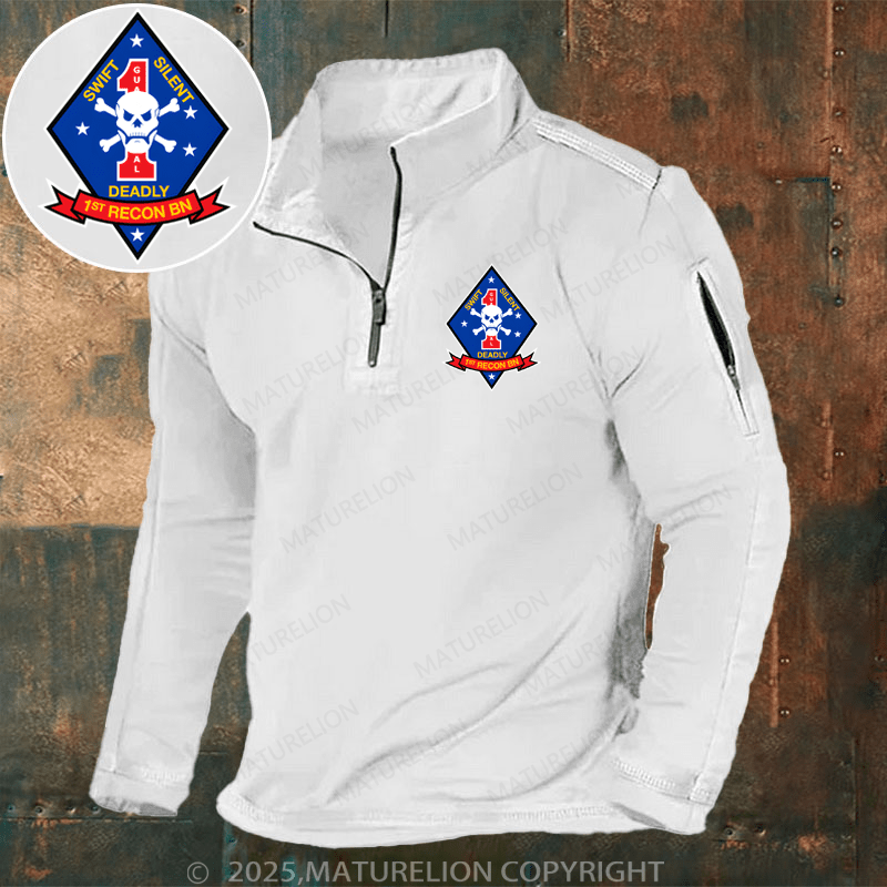 Maturelion Men's Henley Shirt 1st Recon Battalion Henley Shirt