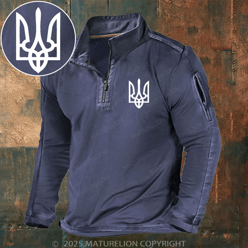 Maturelion Men's Henley Shirt Coat Of Arms Of Ukraine Henley Shirt