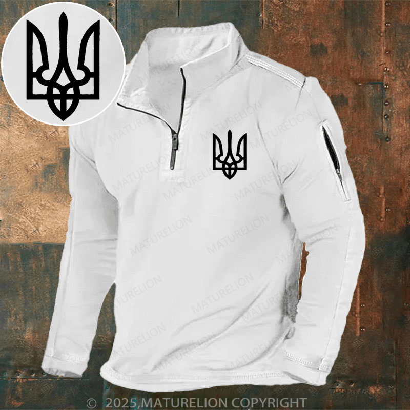 Maturelion Men's Henley Shirt Coat Of Arms Of Ukraine Henley Shirt
