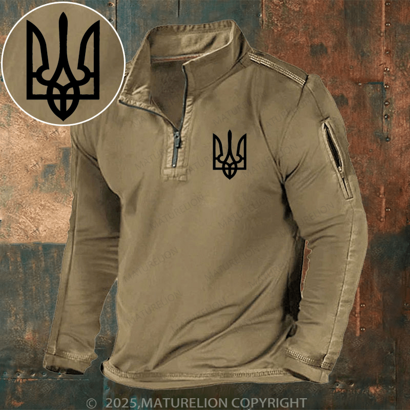 Maturelion Men's Henley Shirt Coat Of Arms Of Ukraine Henley Shirt