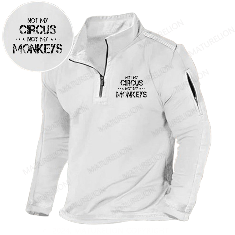 Maturelion Men's Henley Shirt Not My Circus Not My Monkeys Henley Shirt