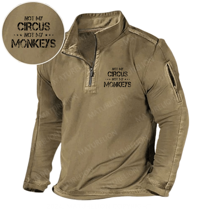 Maturelion Men's Henley Shirt Not My Circus Not My Monkeys Henley Shirt