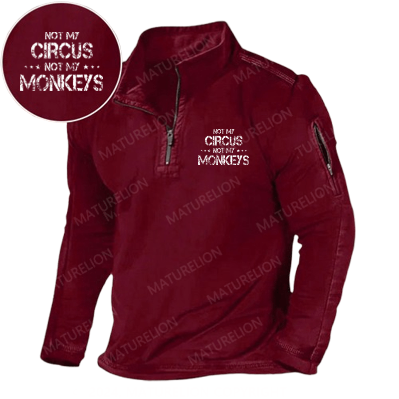 Maturelion Men's Henley Shirt Not My Circus Not My Monkeys Henley Shirt