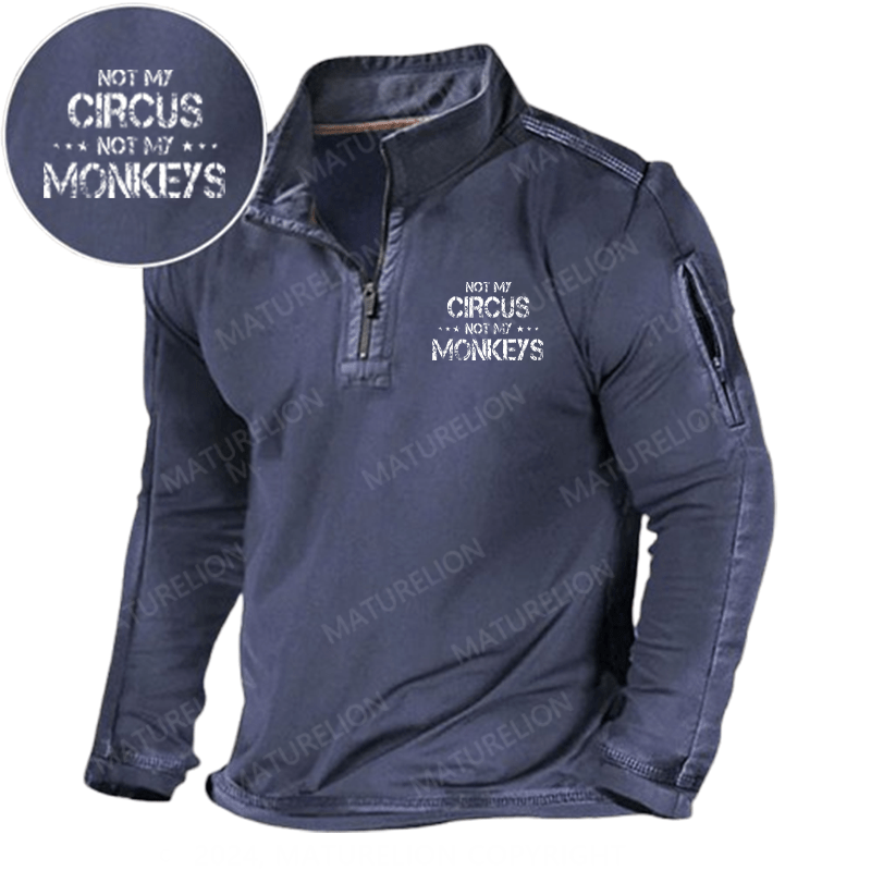 Maturelion Men's Henley Shirt Not My Circus Not My Monkeys Henley Shirt