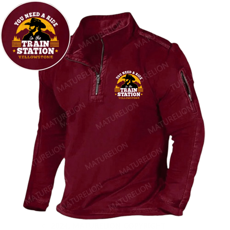 Maturelion Men's Henley Shirt You Need a Ride to the Train Station Henley Shirt