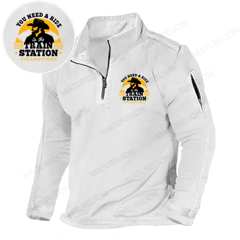 Maturelion Men's Henley Shirt You Need a Ride to the Train Station Henley Shirt
